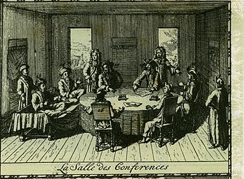 Contemporary presentation of the peace negotiations in Karlowitz