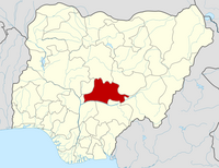 Location of Nasarawa State in Nigeria