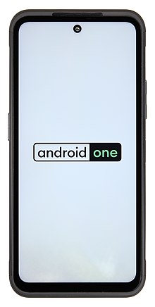 A Nokia XR20 that shows the logo of Android One on startup Nokia XR20-front startup PNrdeg1008.jpg