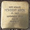 Norbert Aron - Hochallee 81 (Hamburg-Harvestehude).Stolperstein.nnw.jpg