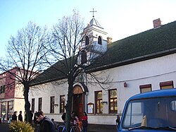 The temporary Orthodox church.