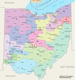 <span class="mw-page-title-main">Ohio's congressional districts</span> Congressional districts in the U.S. state of Ohio