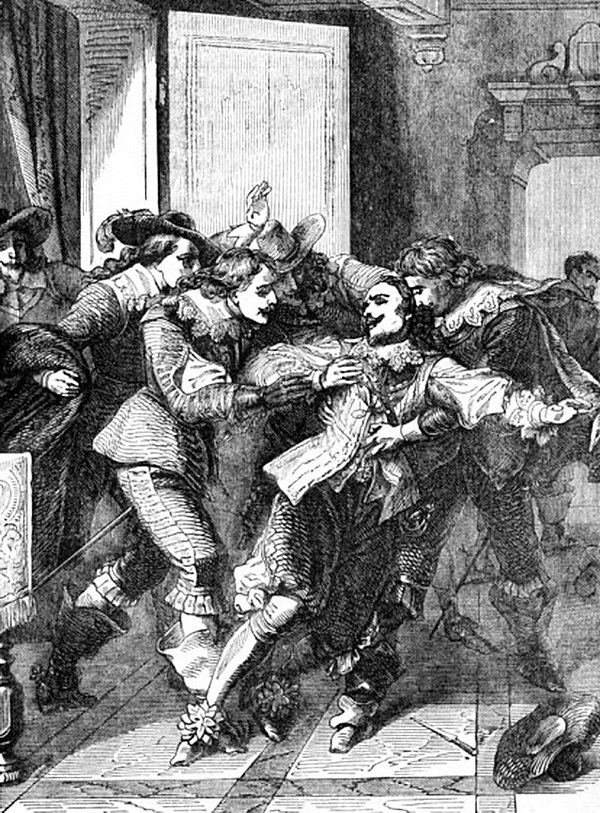 The Assassination of Buckingham. Illustration from Cassell's illustrated history of England (1865)