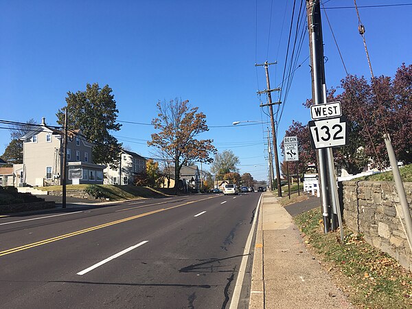 PA 132 westbound past PA 232 in Southampton