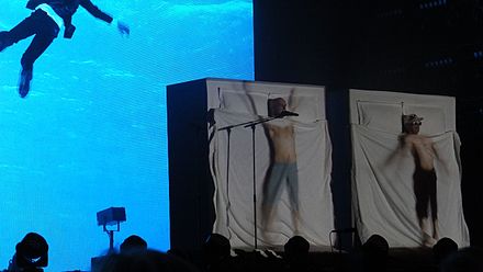 Pet Shop Boys performing at the Flow Festival in Helsinki, 2015