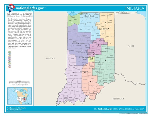 Indiana's congressional districts since 2013[1]
