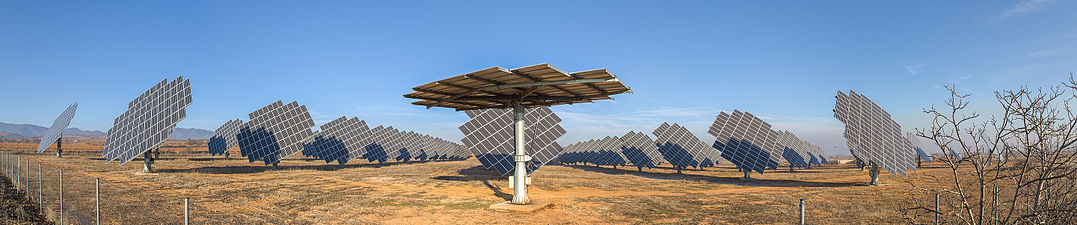 Solaranlage in Cariñena, Aragon, Spanien.