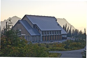 New Jackson Visitor Center with the Tatoosh Range in the background. Paradise VC 1.jpg