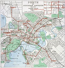 Map of Perth suburban tramways in 1939 Perth Tramways 1939.jpg