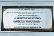 A plate commemorating the 324 fallen resistance members as well as victims of Japanese massacre in Petagas. Petagas Sabah PetagasWarMemorial-05.jpg