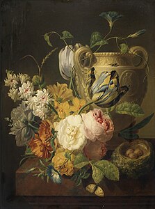 Fleurs avec un vase en pierre, 1786, New York, Metropolitan Museum of Art.