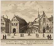 Grote Vleeshal and Kleine Vleeshal, Amsterdam 1710, engraving, Amsterdam, Stadsarchief Amsterdam