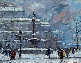 Place du Théâtre-Français, hiver, Maurice De Meyer.