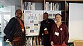 WikiFundi was the focus of a lightning talk. Here, Georges, Nfana and Florence posing with the posters at the French convention 2018)