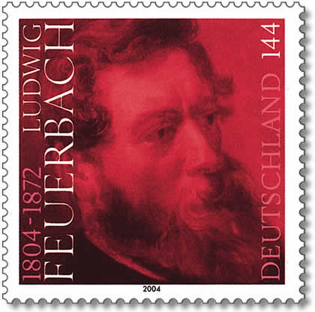 German commemorative postage stamp of Ludwig Feuerbach in honour of his 200th birthday, 2004