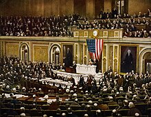 President Wilson asking Congress to declare war on Germany, 2 April 1917 President Woodrow Wilson asking Congress to declare war on Germany, 2 April 1917.jpg