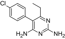 Pyrimethamine structure Pyrimethamine2DACS.svg