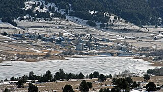 Le lac de Puyvalador gelé