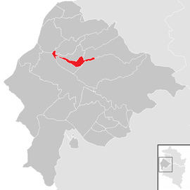 Poloha obce Röthis v okrese Feldkirch (klikacia mapa)