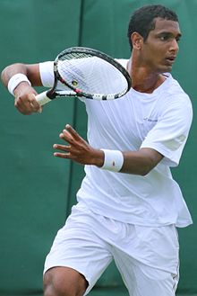 Ramanathan at the 2016 Wimbledon qualifying Ramanathan WMQ16 (3) (27595402684).jpg