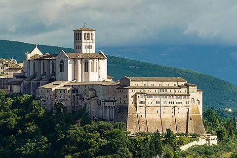 Basilica of San Francesco (Assisi), view of side/rear from NW