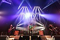 Wide shot of David Sullivan (Guitar, Vocals), Aaron Beam (Bass Guitar, Maurice Bryan Giles (Guitar), members of US Stoner Rock group Red Fang at Wacken Open Air (2016), Blind Guardian Boulevard, (DEU) /// leokr.de for Wikimedia Commons