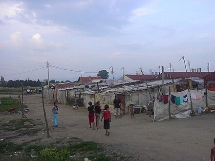 Refugee camp of Kosovar Romani in southern Central Serbia, close to Kosovo