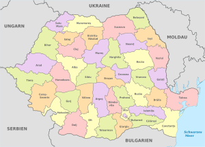Romania, administrative divisions - de - colored.svg