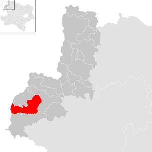 Location of the municipality of St. Martin (Lower Austria) in the Gmünd district (clickable map)