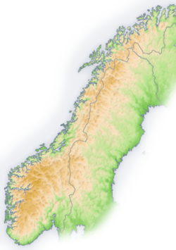 Mapa dos Alpes Escandinavos
