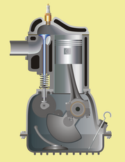 Flathead engine (valve shown in light blue)