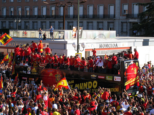 World Cup victory celebrations in Madrid in July 2010.