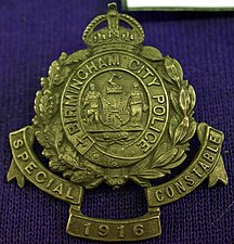 Special constable badge Birmingham City Police 1916