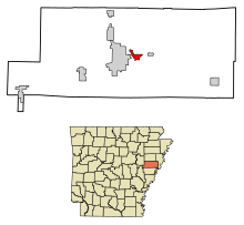 St. Francis County Arkansas Incorporated and Unincorporated areas Madison Highlighted 0543280.svg
