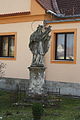 Čeština: Socha u fary v Dalešicích, okr. Třebíč. English: Statue near Rectory in Dalešice, Třebíč District.