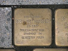 Stolperstein Bernhard Maissner, 1, Lange Laube 1, Mitte, Hannover.jpg