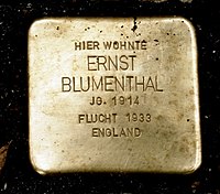 Stolperstein Ernst Blumenthal, Aachen.JPG