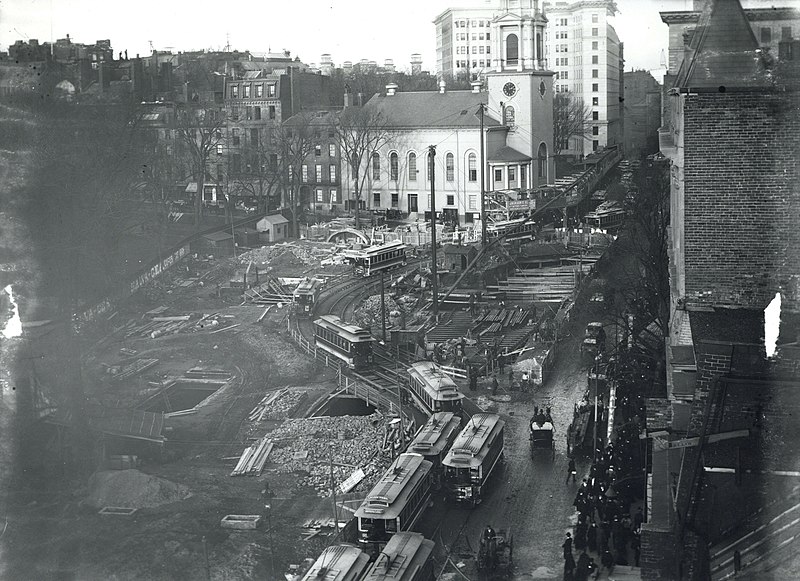 File:Streetcars diverted around Park Street station construction, November 1896.jpg