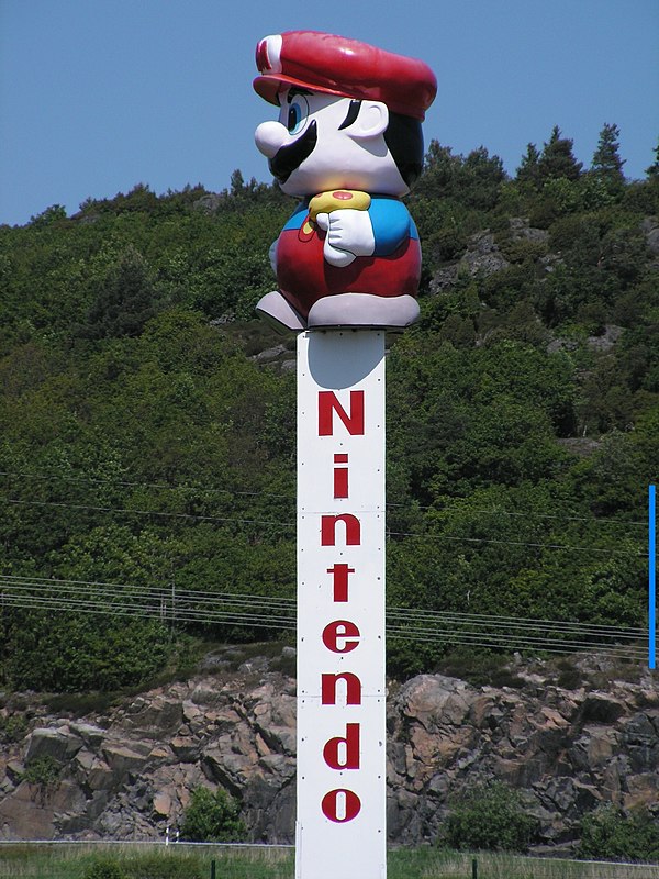 Statue of Mario in front of the offices of Nintendo's Nordic distributor Bergsala in Kungsbacka, Sweden.