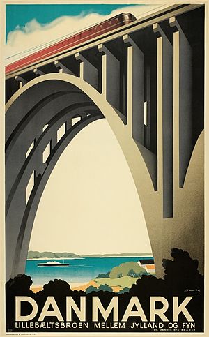 1935 Lillebæltsbroen: Baggrund og valg af brotype, Fundering og opbygning, Indvielse