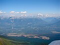 Tête Jaune Cache from summit of Mica Mountain, with Mount Robson in background