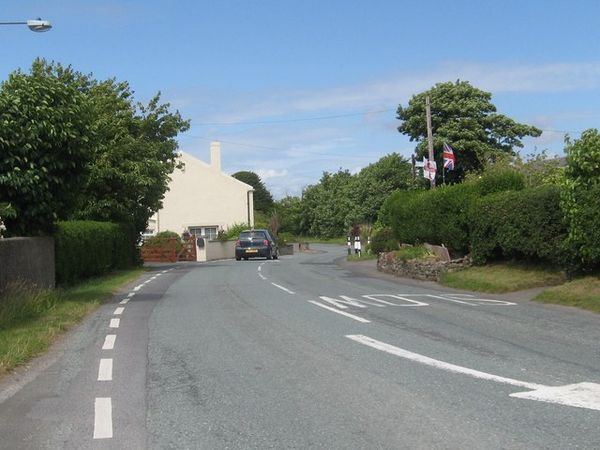 The B5300 heading through Blitterlees in Cumbria.