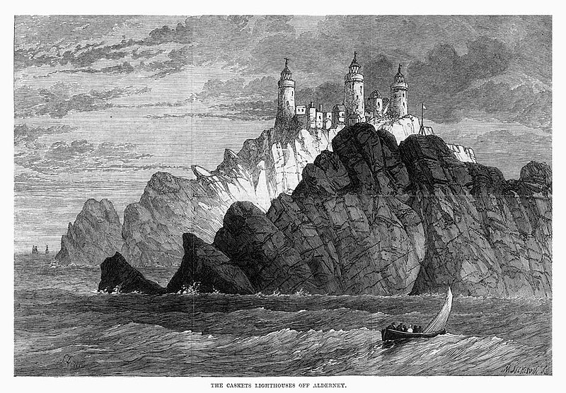Datei:The Casquets Lighthouses off Alderney 1868.jpg