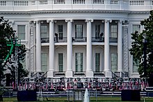 Stage being erected at the White House for Trump's acceptance speech The White House (50259551253).jpg