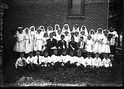 Three photographs of the 1910 Church of Our Lady of Seven Dolors confirmation class, Monroe, Ohio, 1910 August 21 - DPLA - 5af5b63f690786fdfc5b05b610269a1f (page 2).jpg