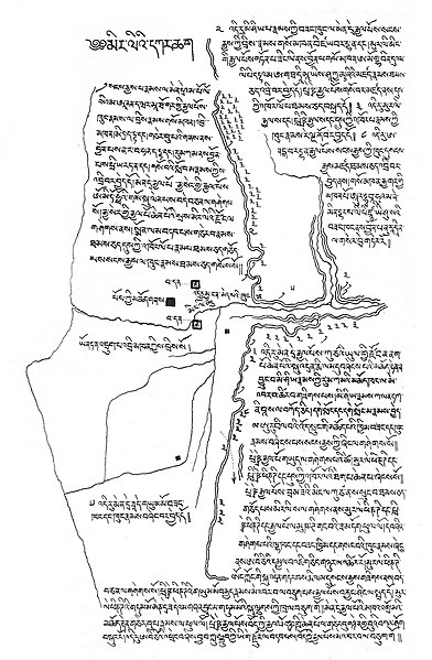 File:Tibetan map of the Kizil Caves (13th entury CE).jpg