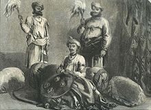 Tukojirao Holkar II (en), Indore, d'après un dessin de W. Carpenter, Jun., publié dans le journal Illustrated London News, 1857.