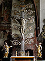 Anônimo: Crucifixo Místico, Igreja de S. Tiago, Toruń, Polônia. Madeira policroma e metal, fim do século XIV