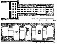 خطة وقسم من مقبرة أمنمحات (TT48)، الأكثر رسوخا في طيبة الغربية.