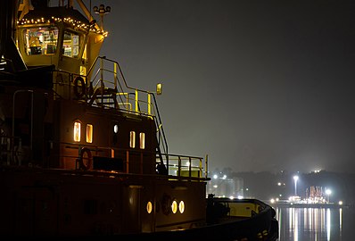 Tugboat Boss on a foggy night